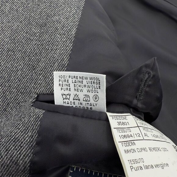 Canali Men's 3 Button Wool Blazer Patch Pockets Charcoal Gray Size 40R - Picture 10 of 15